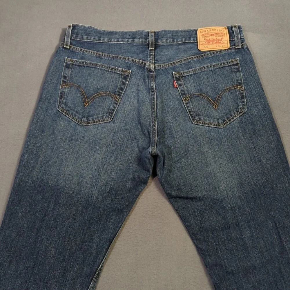 Levi's Jeans Men's 36x32 Blue 527 Slim Fit Boot Cut Denim Uneven Hems